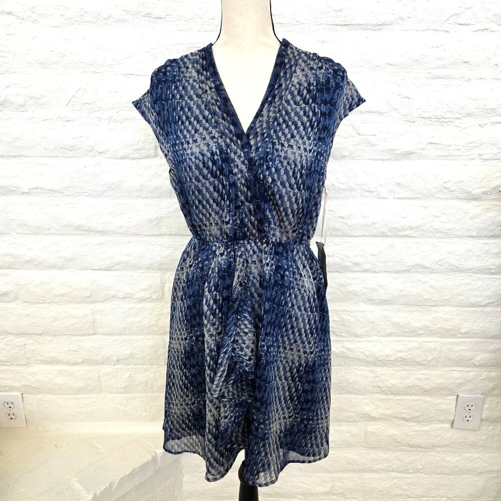 Converse One Star Dress Womens Medium Blue Animal Print Cap Sleeve Snake Skin